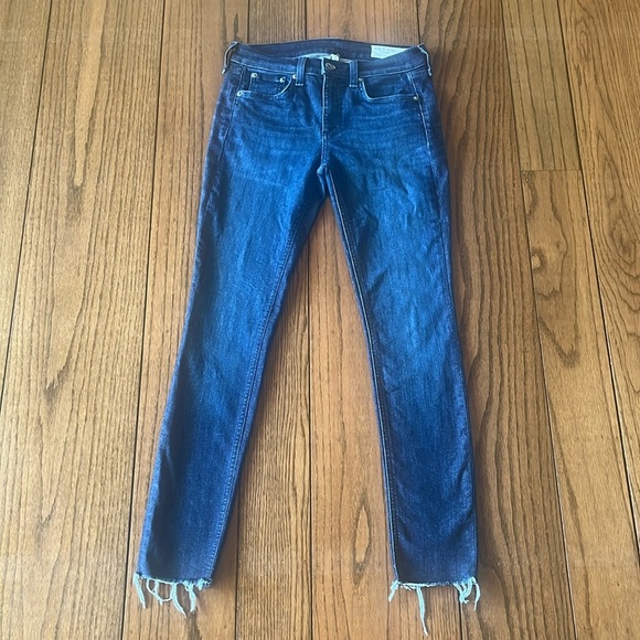 Rag  Bone Ankle Skinny Raw Hem in Tonal River Size 26 - Picture 3 of 13